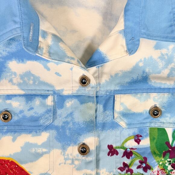 Haband Tudor Court Jacket Womens XL Art to Wear Tropical Beach Paradise - Picture 6 of 9